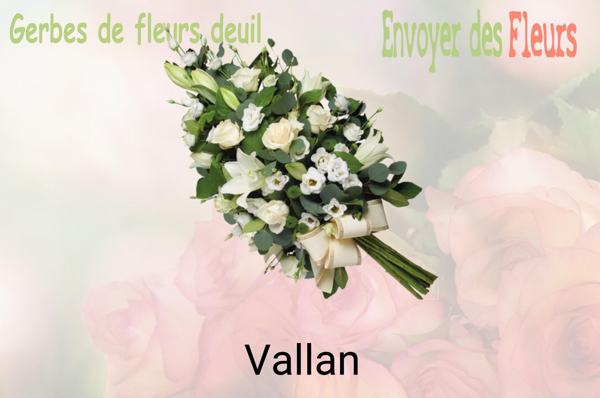 Gerbe de fleurs de deuil livrée à Vallan